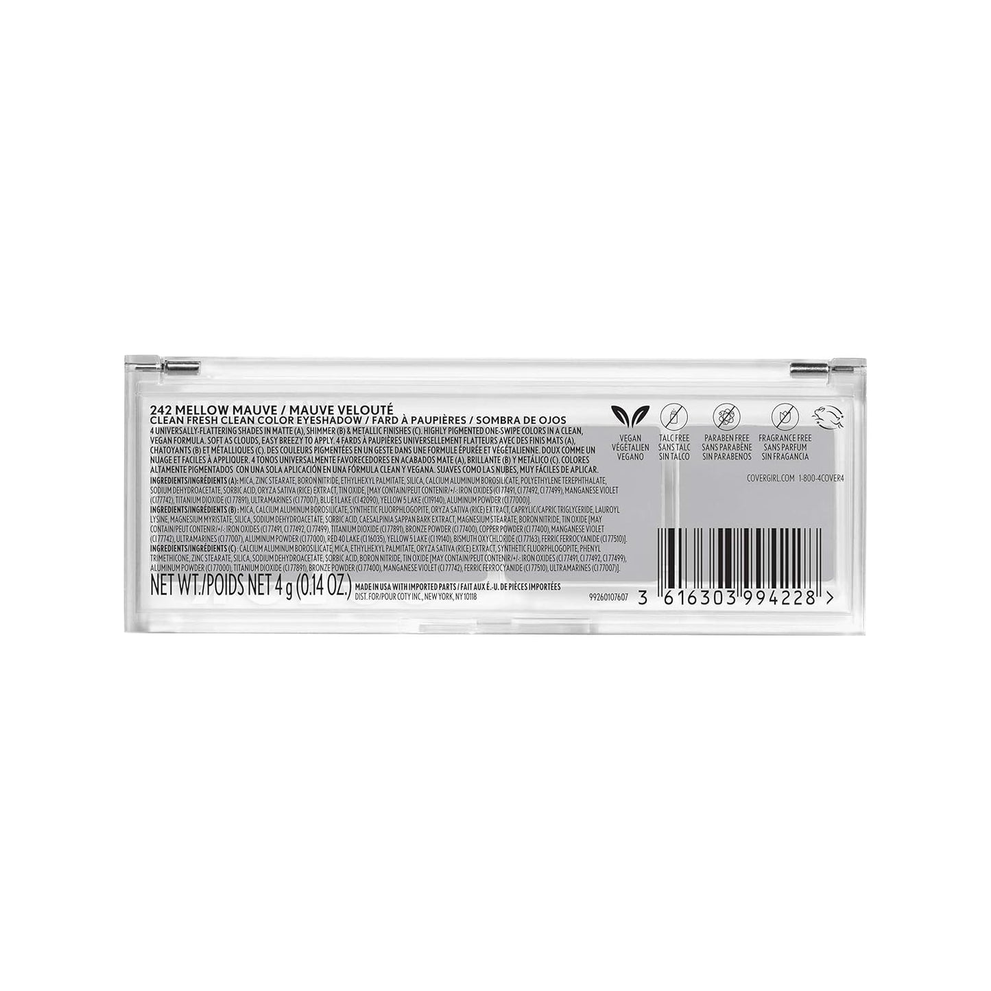 COVERGIRL Clean Fresh Clean Color Eye Shadow, 242 Mellow Mauve