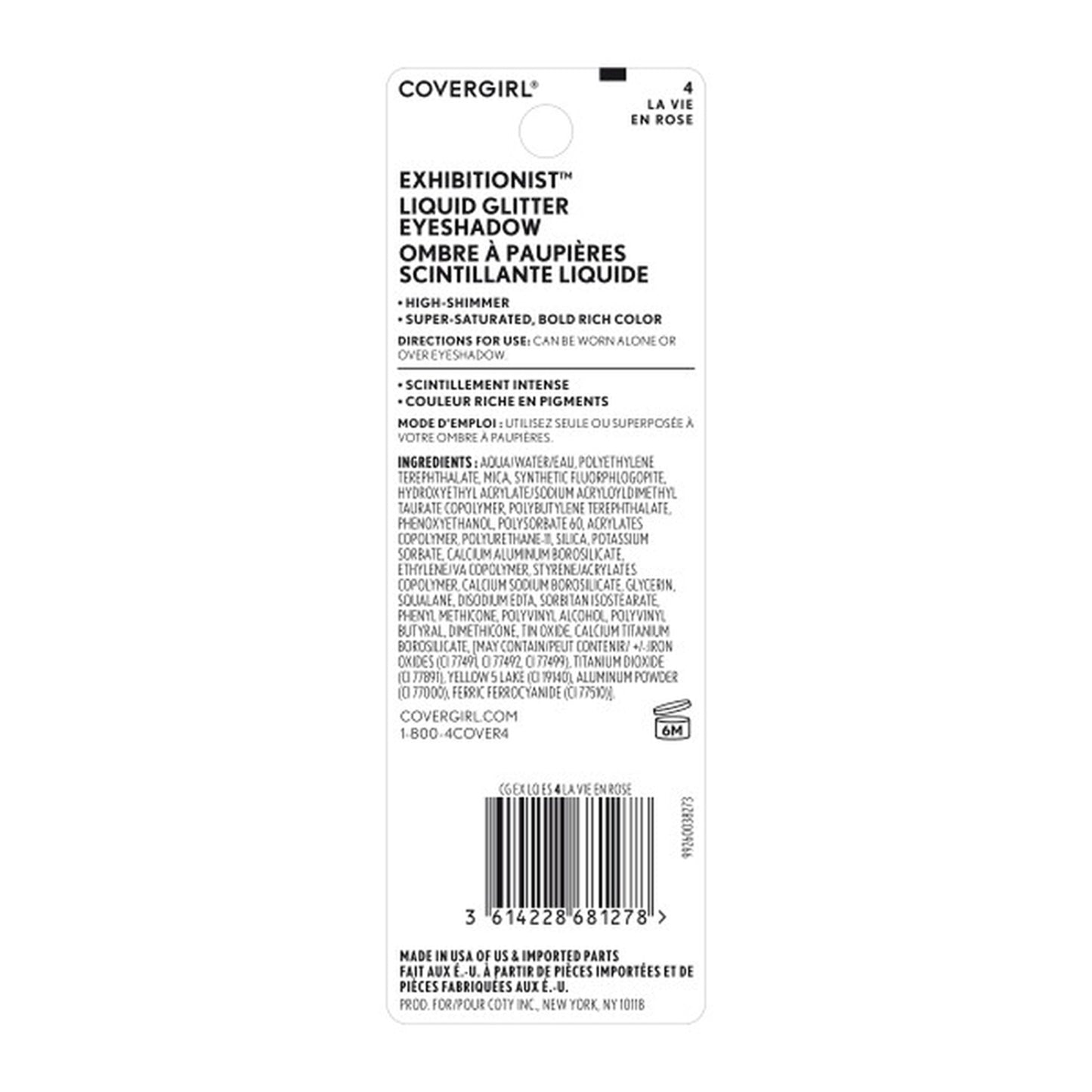 CoverGirl Exhibitionist Liquid Glitter Eyeshadow, 4 La Vie En Rose