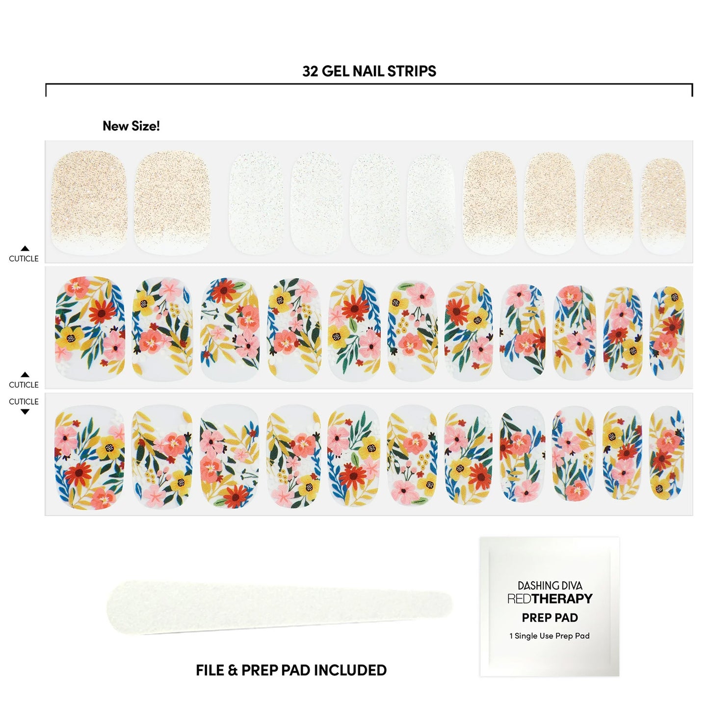 Dashing Diva Gloss Ultra Shine Gel Nail Strips, GS351 Wallflower Frenzy