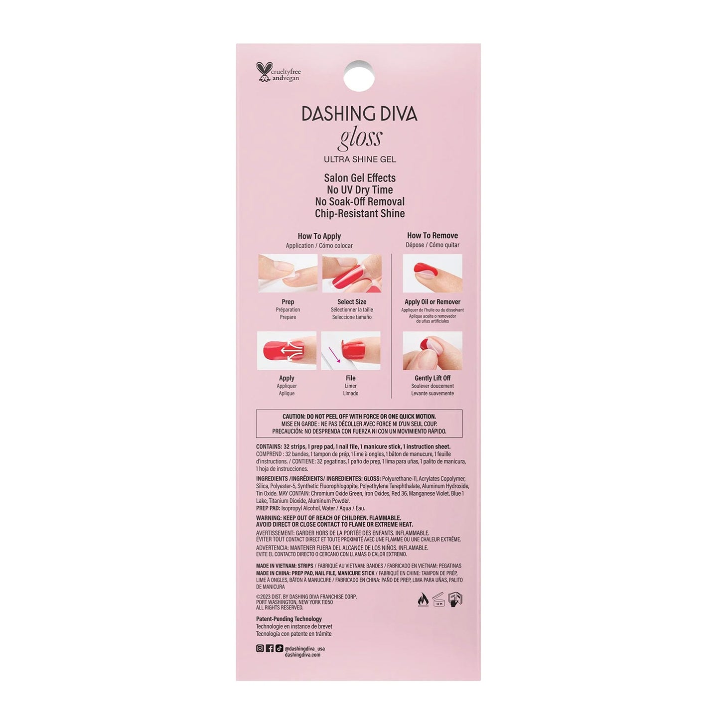 Dashing Diva Gloss Ultra Shine Gel Nail Strips, GS571 Maybe Marble