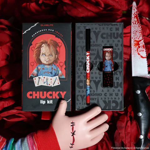 CHUCKY X GLAMLITE Chucky Lip Kit Dangerous Duo Lipstick and Lip Liner - A1 Great Deals - Glamlite - 860009577503
