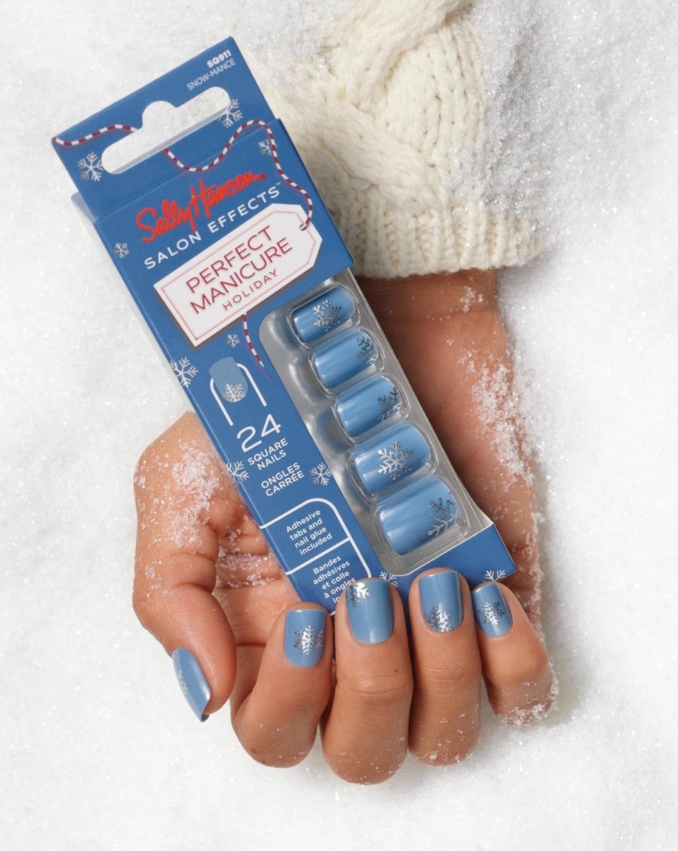 Sally Hansen Salon Effects Perfect Manicure Press on Nails Kit, SQ911 Snow - mance - A1 Great Deals - Sally Hansen - 3616305512758