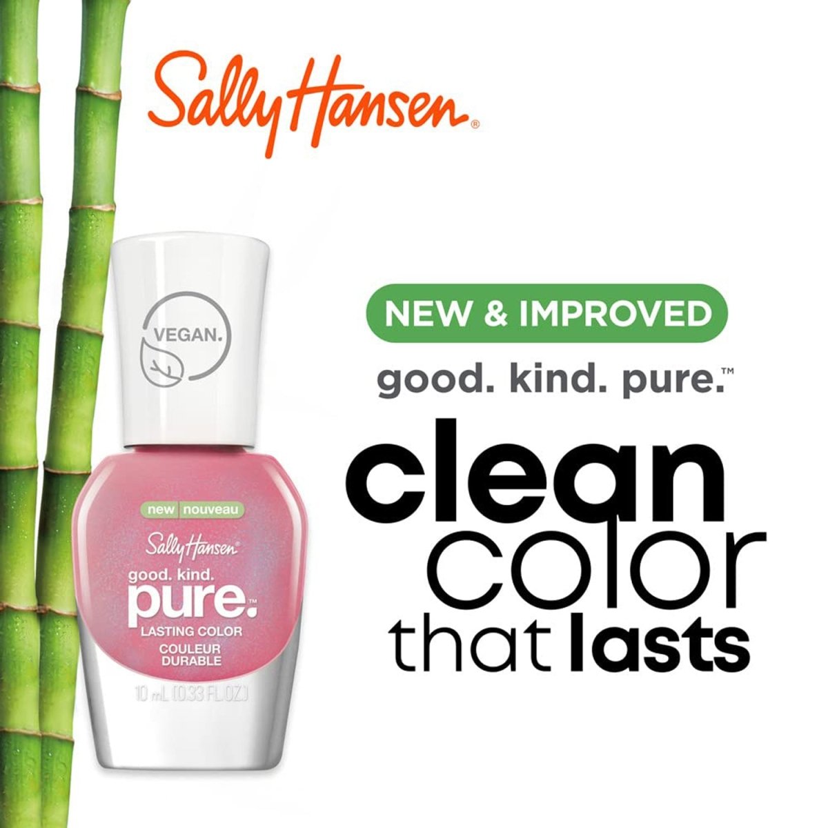 Sally Hansen Good. Kind. Pure Vegan Nail Color, 201 Pink Magnolia, 0.33 fl oz - A1 Great Deals - Sally Hansen - 074170472066