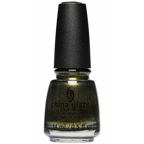 China Glaze Nail Lacquer with Hardeners, 1763 24K Noir