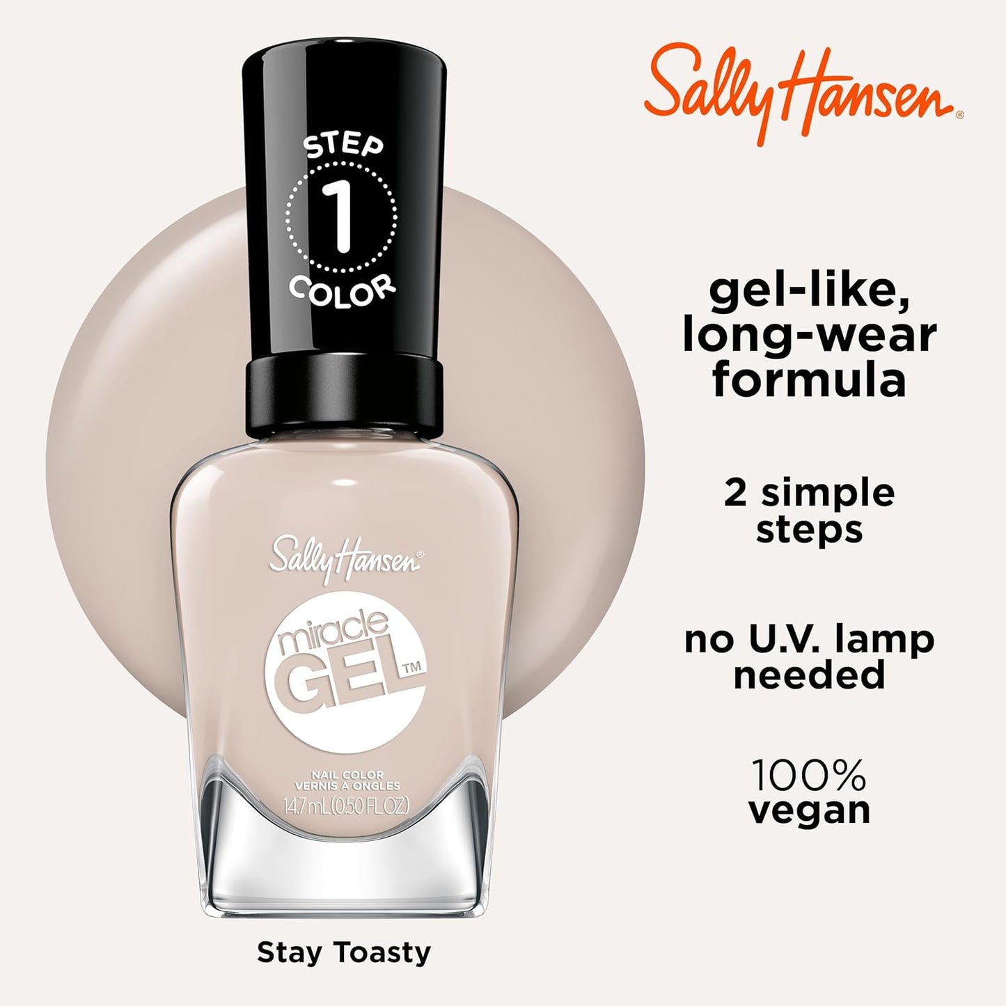 Sally Hansen Miracle Gel x Cozy Chic Collection Nail Polish, 193 Stay Toasty