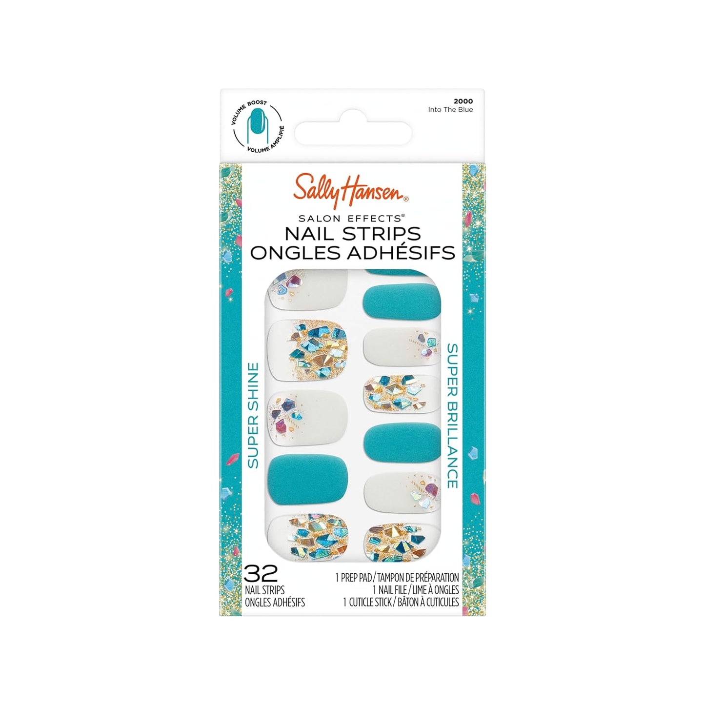Sally Hansen Salon Effects Nail Polish Strips, 2000 Into The Blue