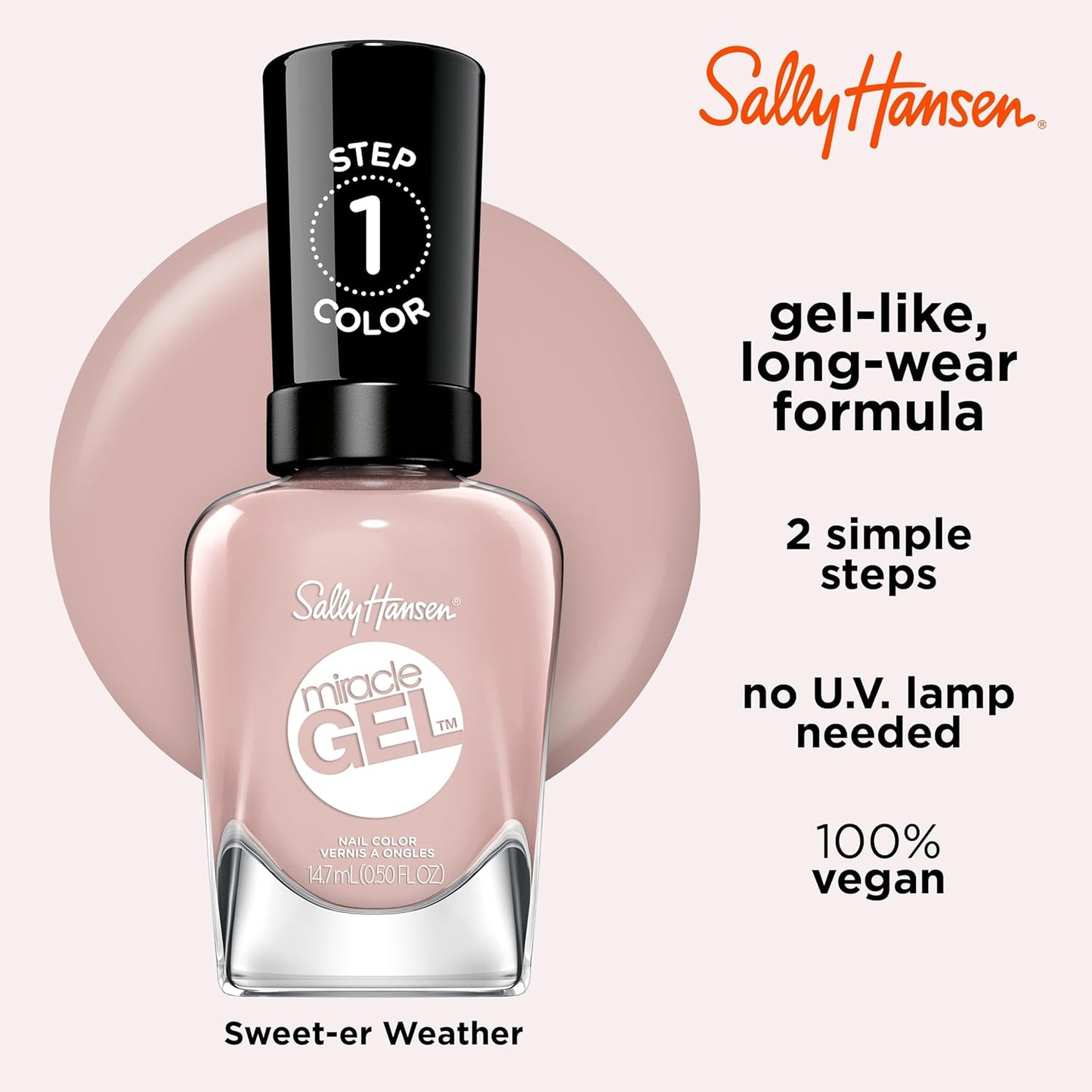 Sally Hansen Miracle Gel x Cozy Chic Collection Nail Polish, 237 Sweet-er Weather