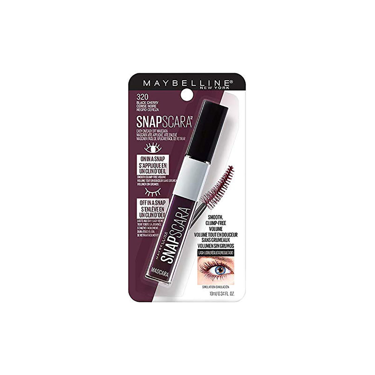 Maybelline New York Snapscara Washable Mascara, 320 Black Cherry