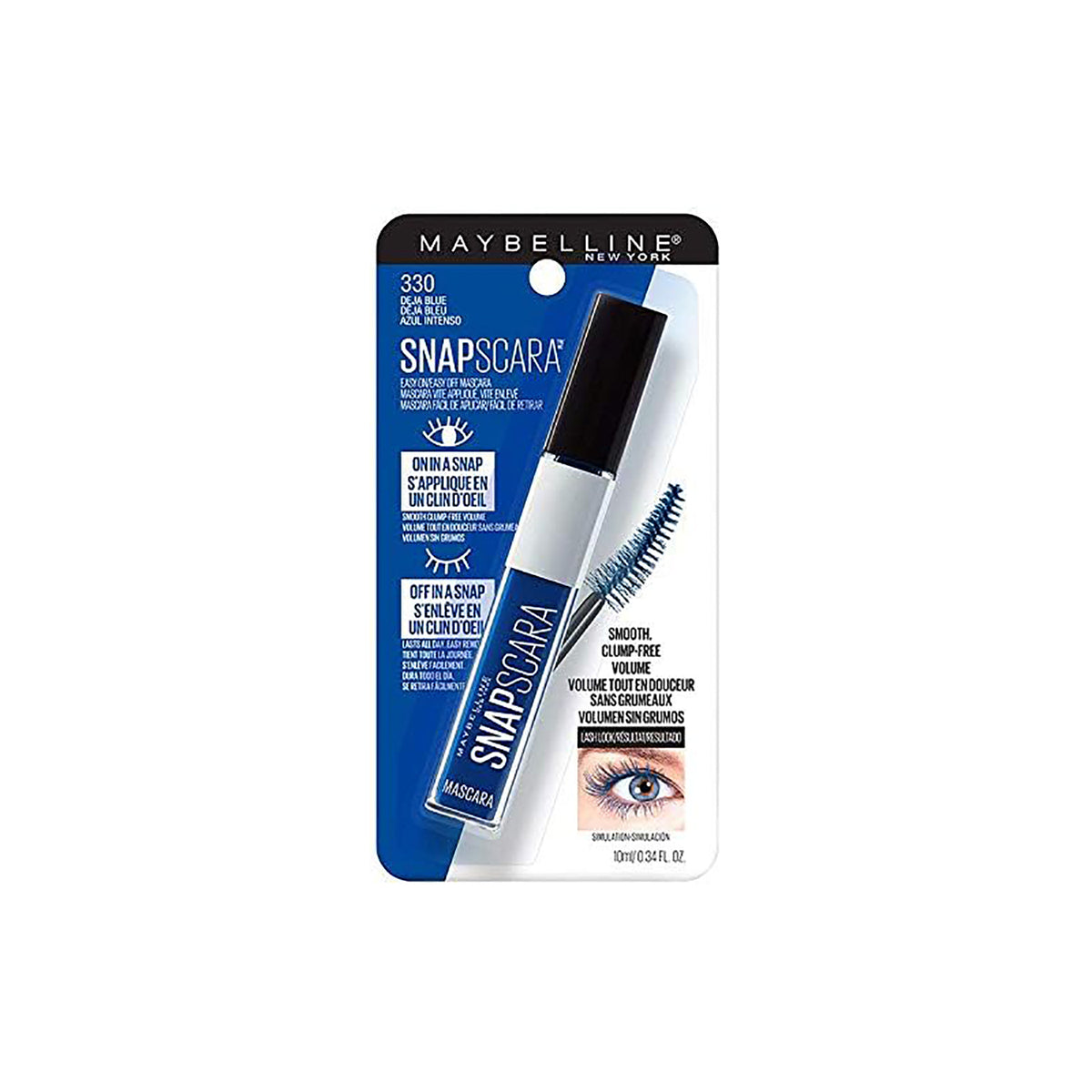 Maybelline New York Snapscara Washable Mascara, 330 Deja Blue