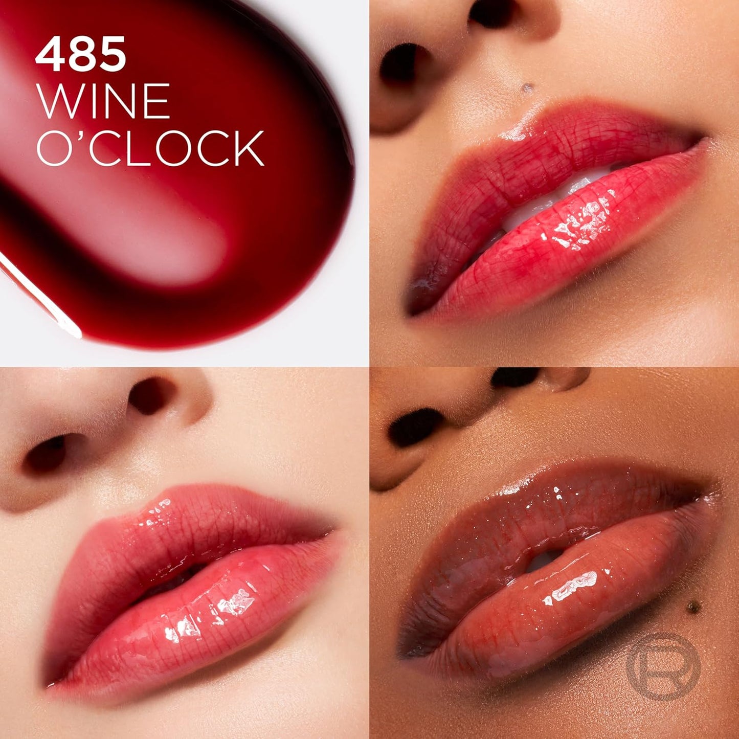 L'Oreal Paris Plump Ambition Hyaluron Lip Oil, 485 Wine O'Clock