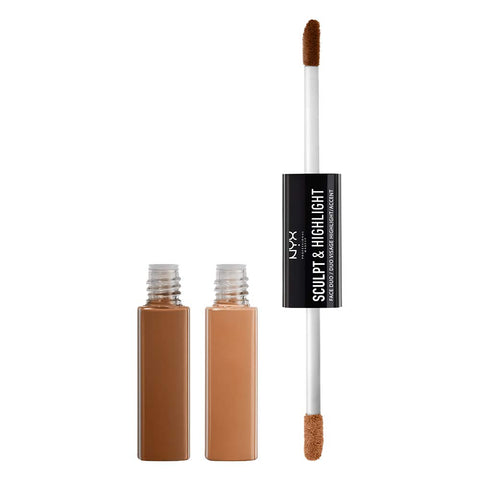 NYX Cosmetics Professional Makeup Sculpt & Highlight Face Duo, 05 Chestnut Sand