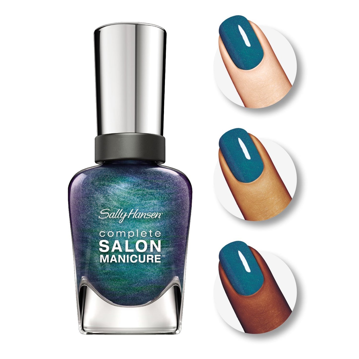 Sally Hansen Complete Salon Manicure Nail Color, 580 Black and Blue