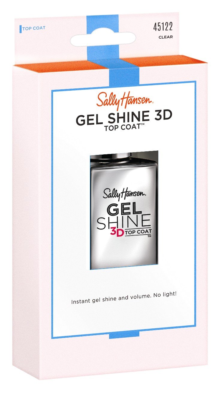 Sally Hansen Gel Shine 3D Top Coat, Gel Shine, 0.45 Ounce