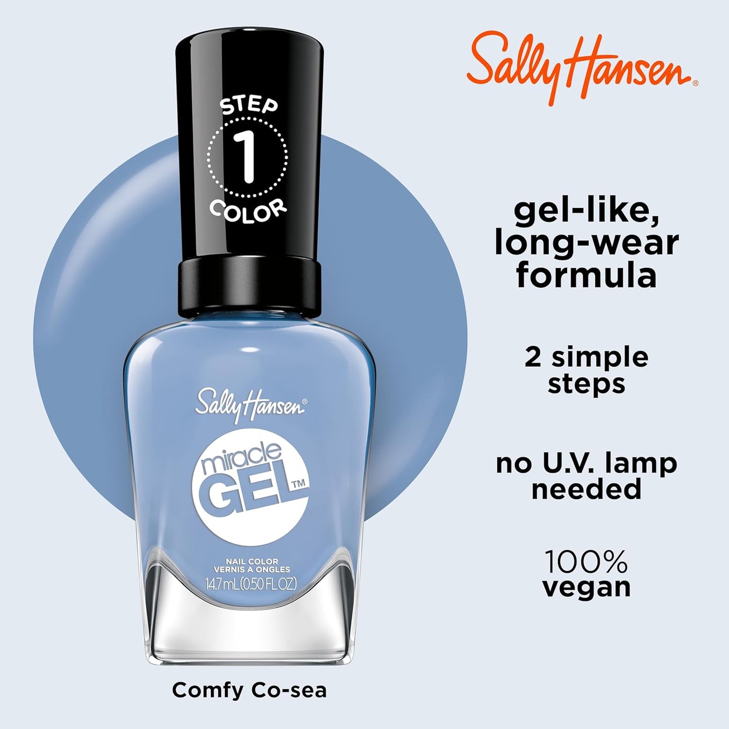 Sally Hansen Miracle Gel x Cozy Chic Collection Nail Polish, 638 Comfy Co-sea