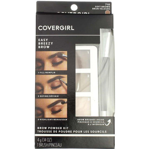 COVERGIRL Easy Breezy Brow Powder Kit, 710 Soft Brown
