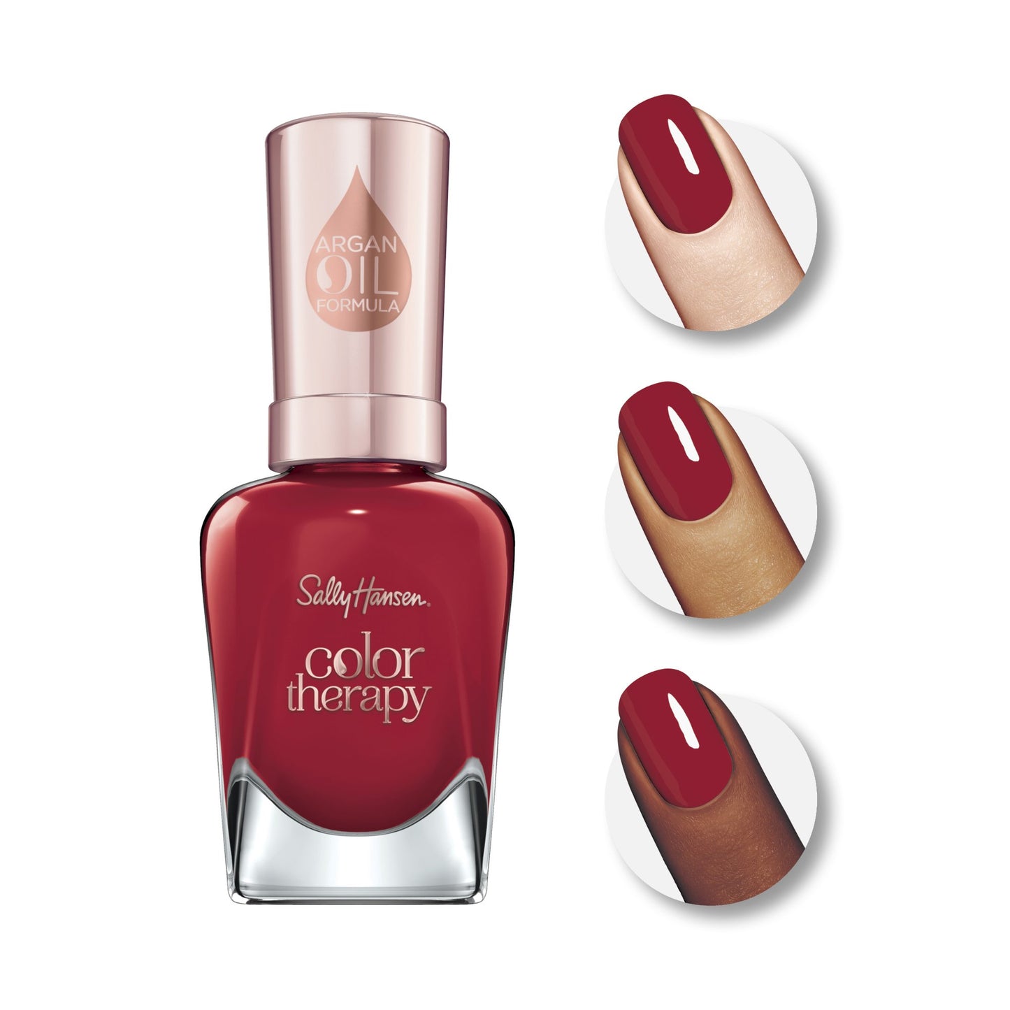 Sally Hansen Color Therapy Nail Polish, 360 Red-y to Glow