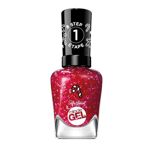 Sally Hansen Miracle Gel x Gingerbread Kisses Holiday Wishes Collection Nail Polish, 912 Peppermint to Be