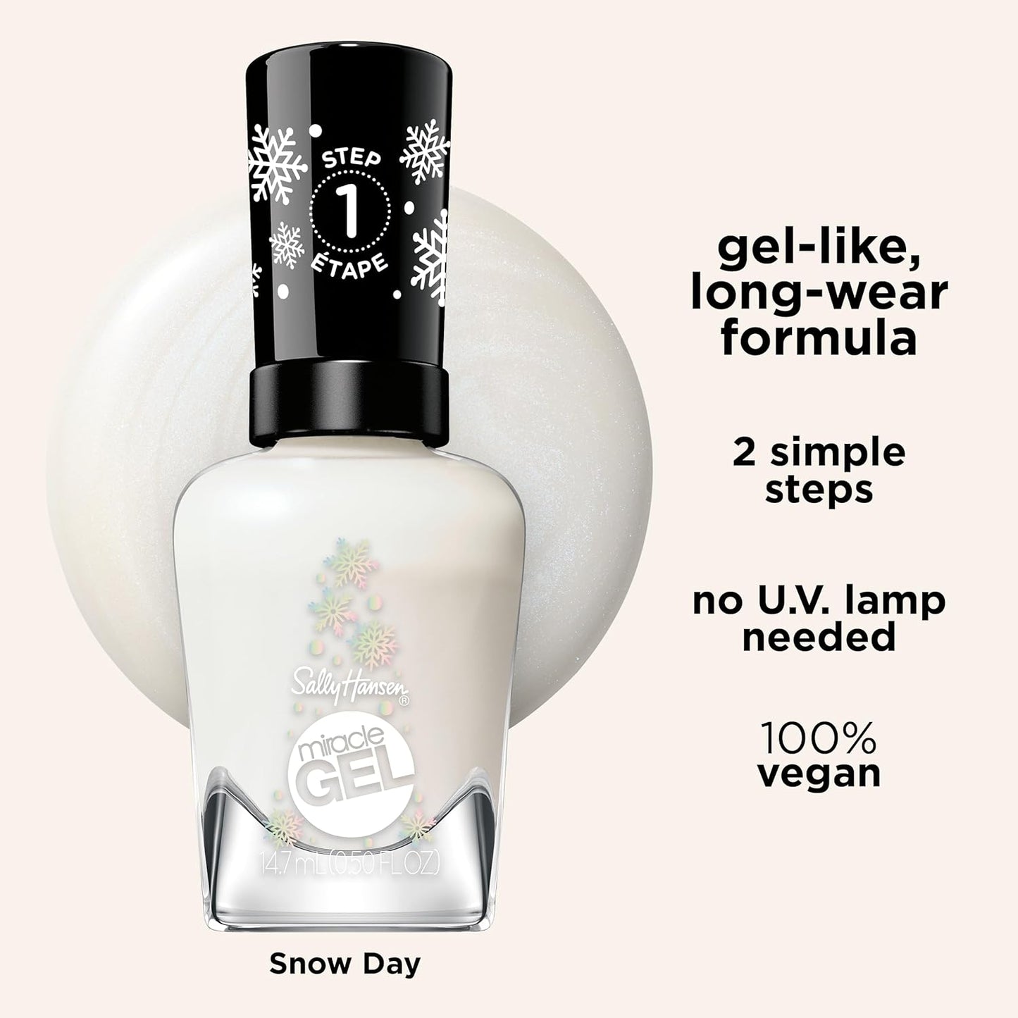 Sally Hansen Miracle Gel x Once Upon A Holiday Collection Nail Polish, 917 Snow Day