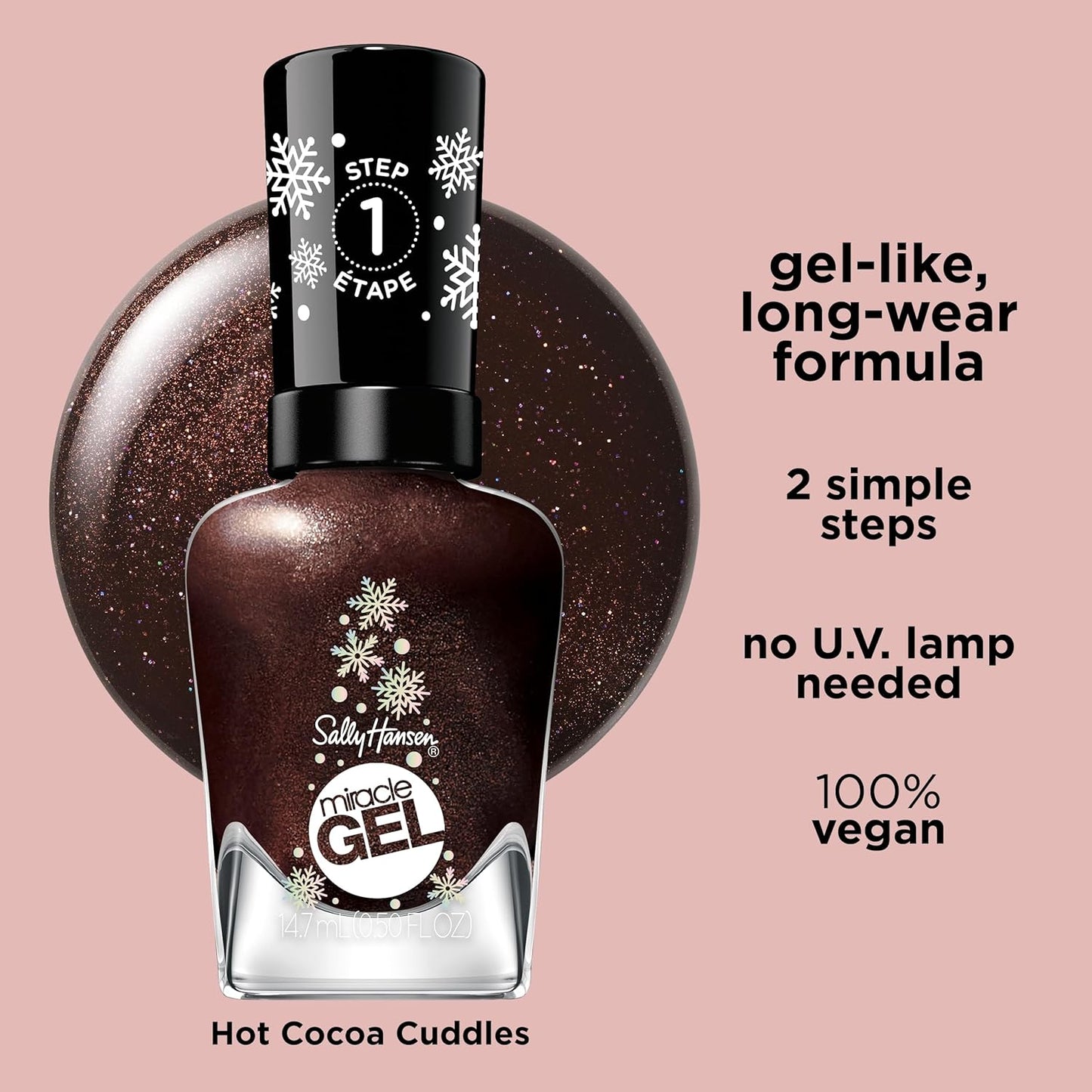 Sally Hansen Miracle Gel x Once Upon A Holiday Collection Nail Polish, 922 Hot Cocoa Cuddles
