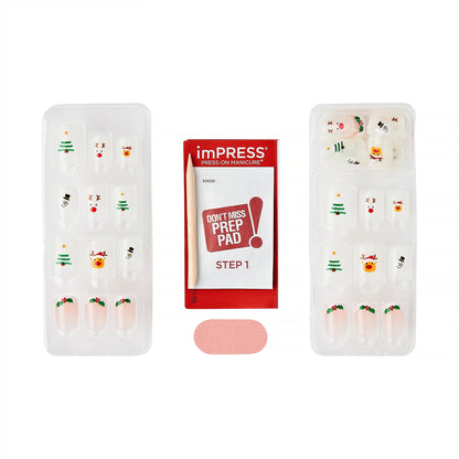 KISS imPRESS Press-On Holiday Nails, 93121 Holiday Playlist