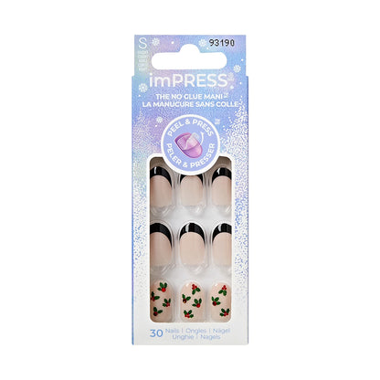 KISS imPRESS Press-On Holiday Nails, 93190 Soft Glowing Snow