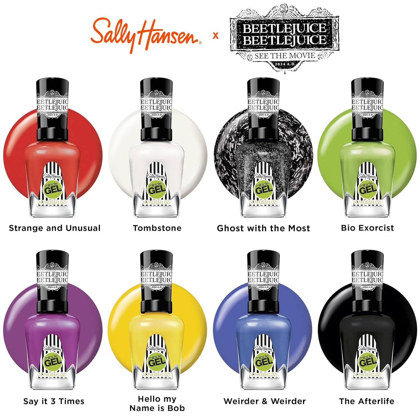 Sally Hansen Miracle Gel x BeetleJuice Collection Nail Polish,  930 Bio Exorcist
