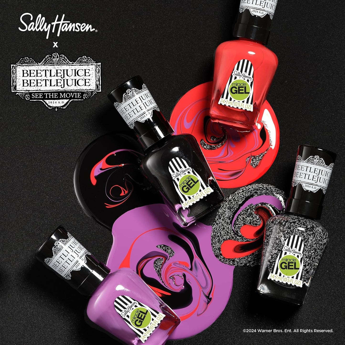 Sally Hansen Miracle Gel x BeetleJuice Collection Nail Polish,  930 Bio Exorcist