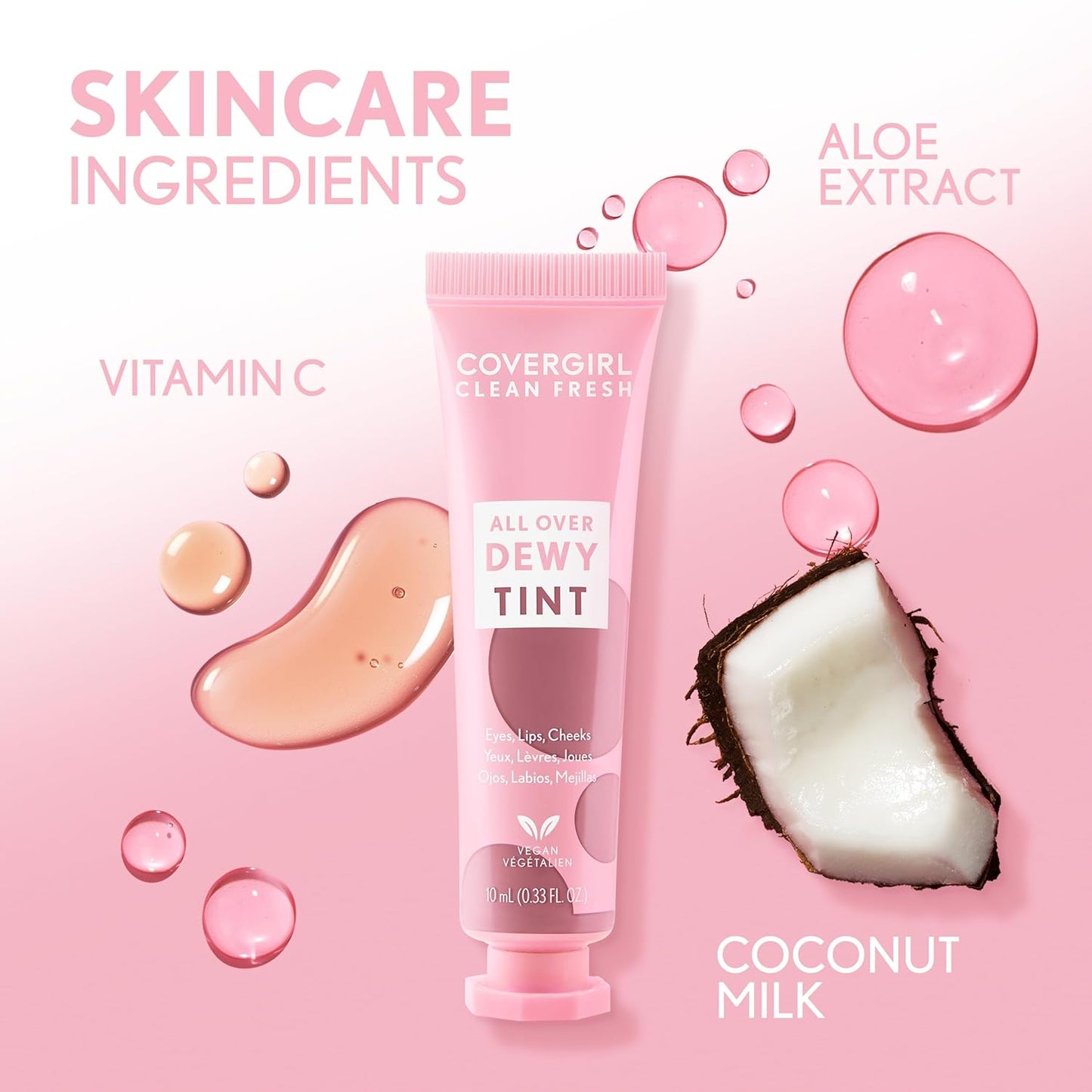 COVERGIRL Clean Fresh All Over Dewy Tint, 500 Coasy Coral