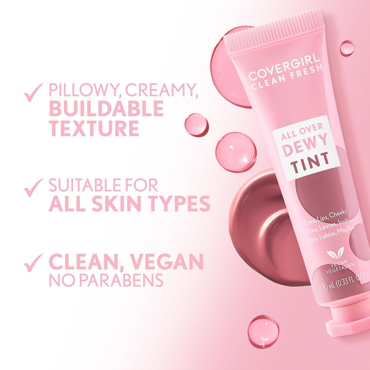 COVERGIRL Clean Fresh All Over Dewy Tint, 500 Coasy Coral