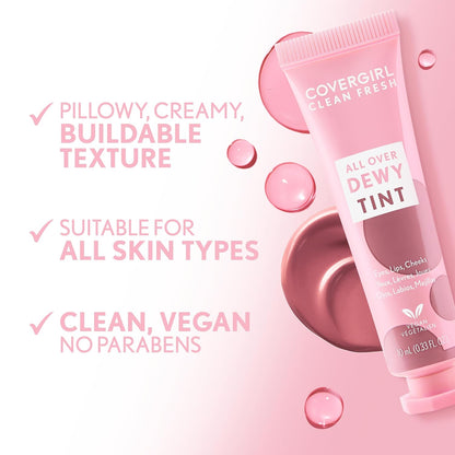 COVERGIRL Clean Fresh All Over Dewy Tint, 500 Coasy Coral