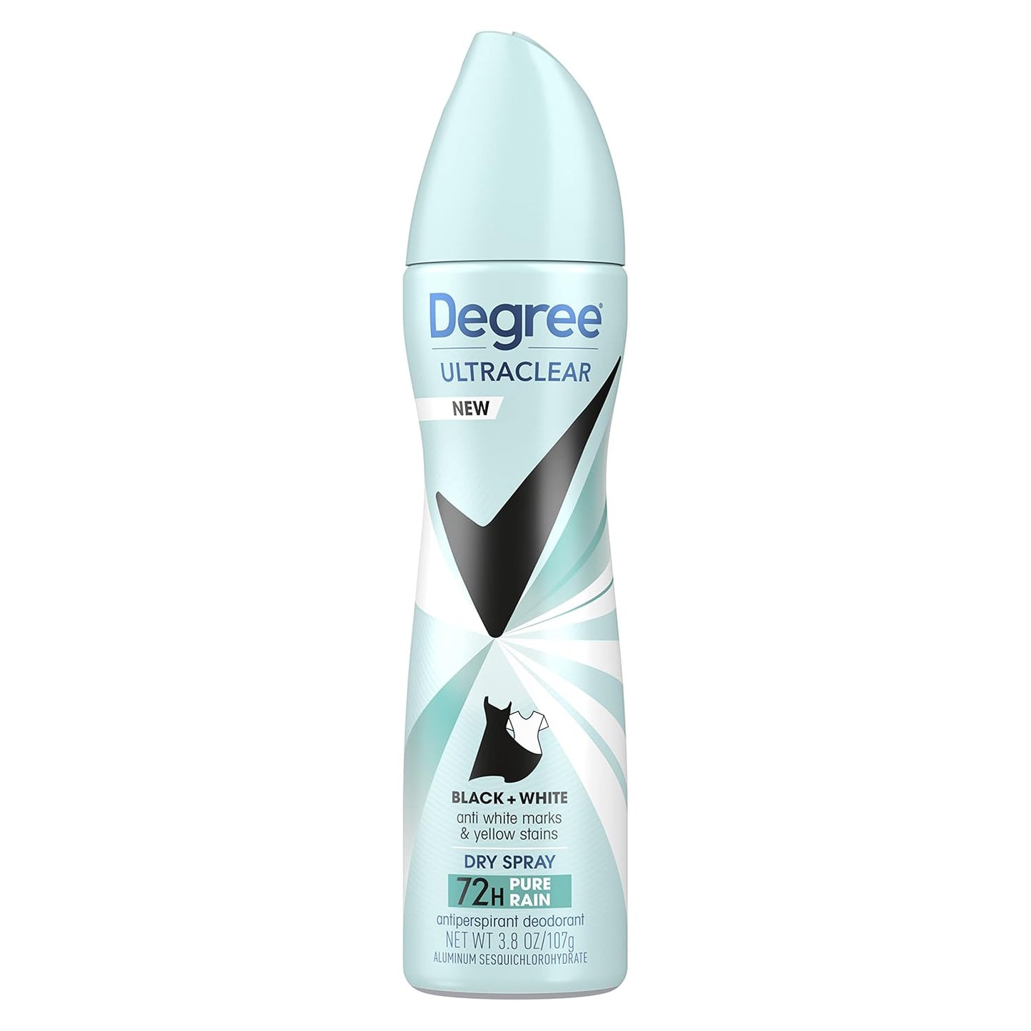 Degree Women Black+White Pure Rain UltraClear Antiperspirant Deodorant Dry Spray 3.8 oz