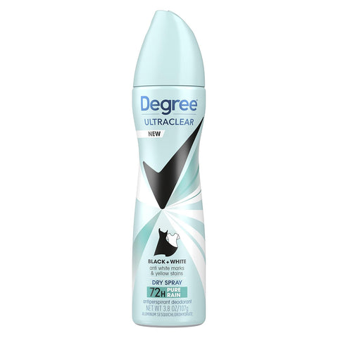 Degree Women Black+White Pure Rain UltraClear Antiperspirant Deodorant Dry Spray 3.8 oz