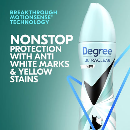 Degree Women Black+White Pure Rain UltraClear Antiperspirant Deodorant Dry Spray 3.8 oz