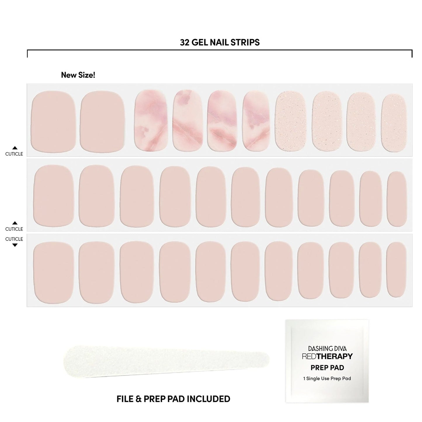 Dashing Diva Gloss Ultra Shine Gel Nail Strips, GS571 Maybe Marble