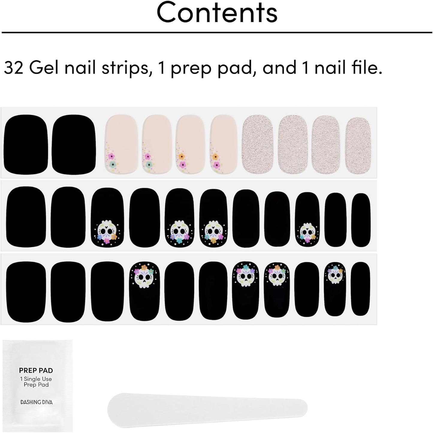 Dashing Diva Gloss Ultra Shine Gel Nail Strips, GS671 Sugar Coat It