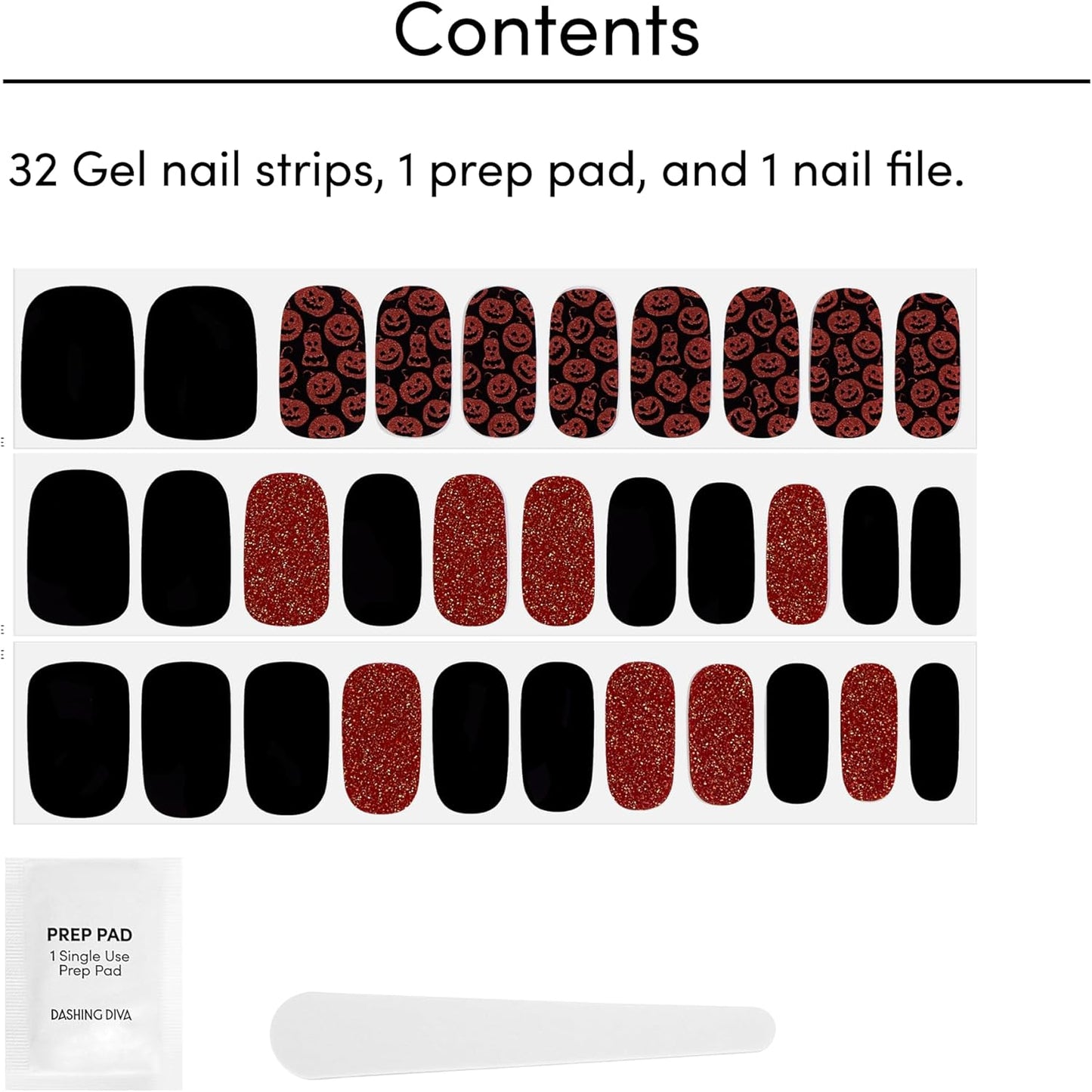 Dashing Diva Gloss Ultra Shine Gel Nail Strips, GS674 Hallow Queen