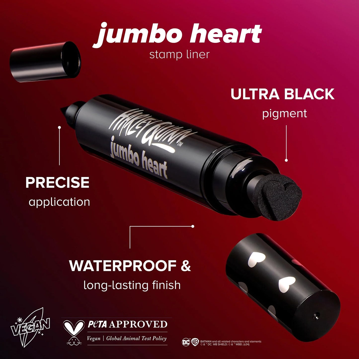 Lottie London x Harley Quinn Jumbo Heart Stamp Liner Double Ended Black Eyeliner