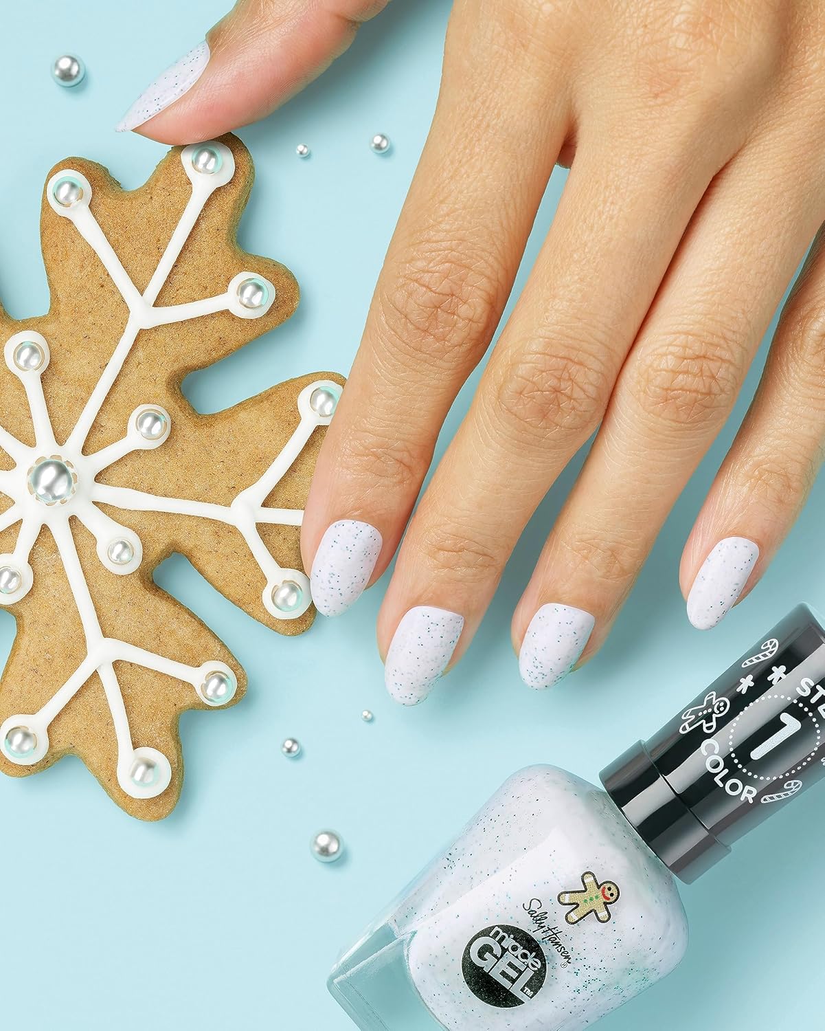 Sally Hansen Miracle Gel x Gingerbread Kisses Holiday Wishes Collection Nail Polish, 908 Oh Ginger Snap!