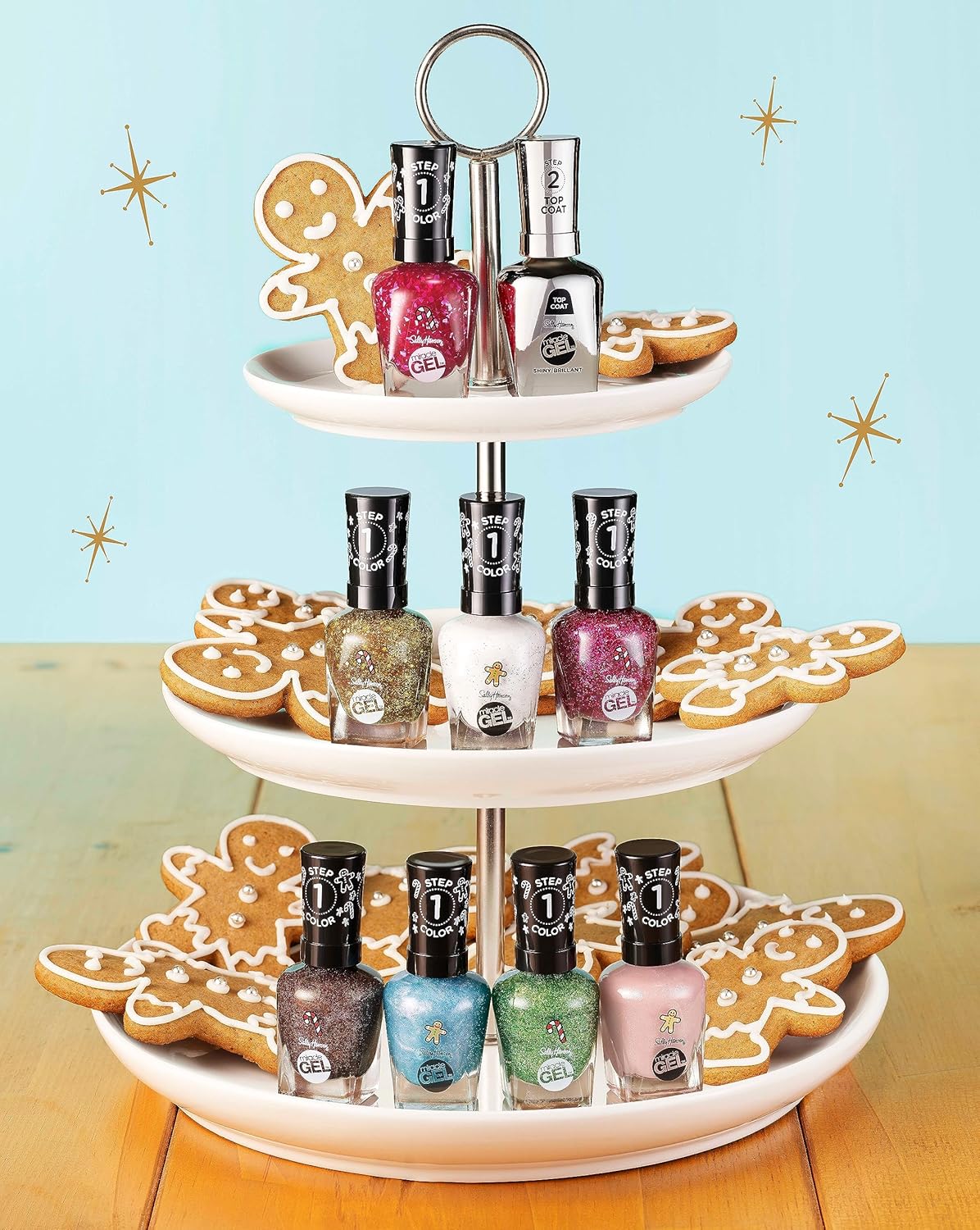 Sally Hansen Miracle Gel x Gingerbread Kisses Holiday Wishes Collection Nail Polish, 908 Oh Ginger Snap!