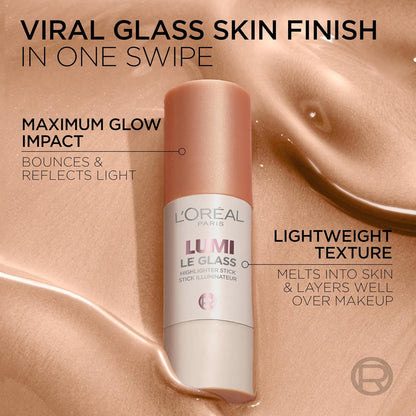 L'Oreal Paris Lumi Le Glass Highlighter Stick, 640 Glowy Sparkling Rose