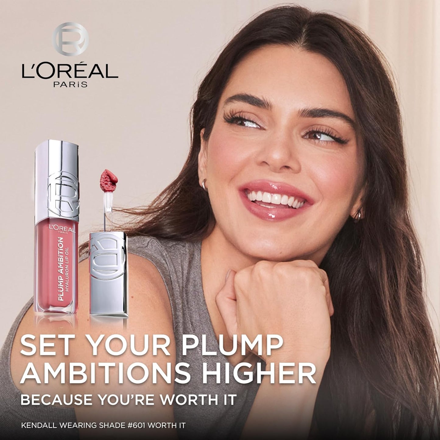 L'Oreal Paris Plump Ambition Hyaluron Lip Oil, 650 Nude Macaron