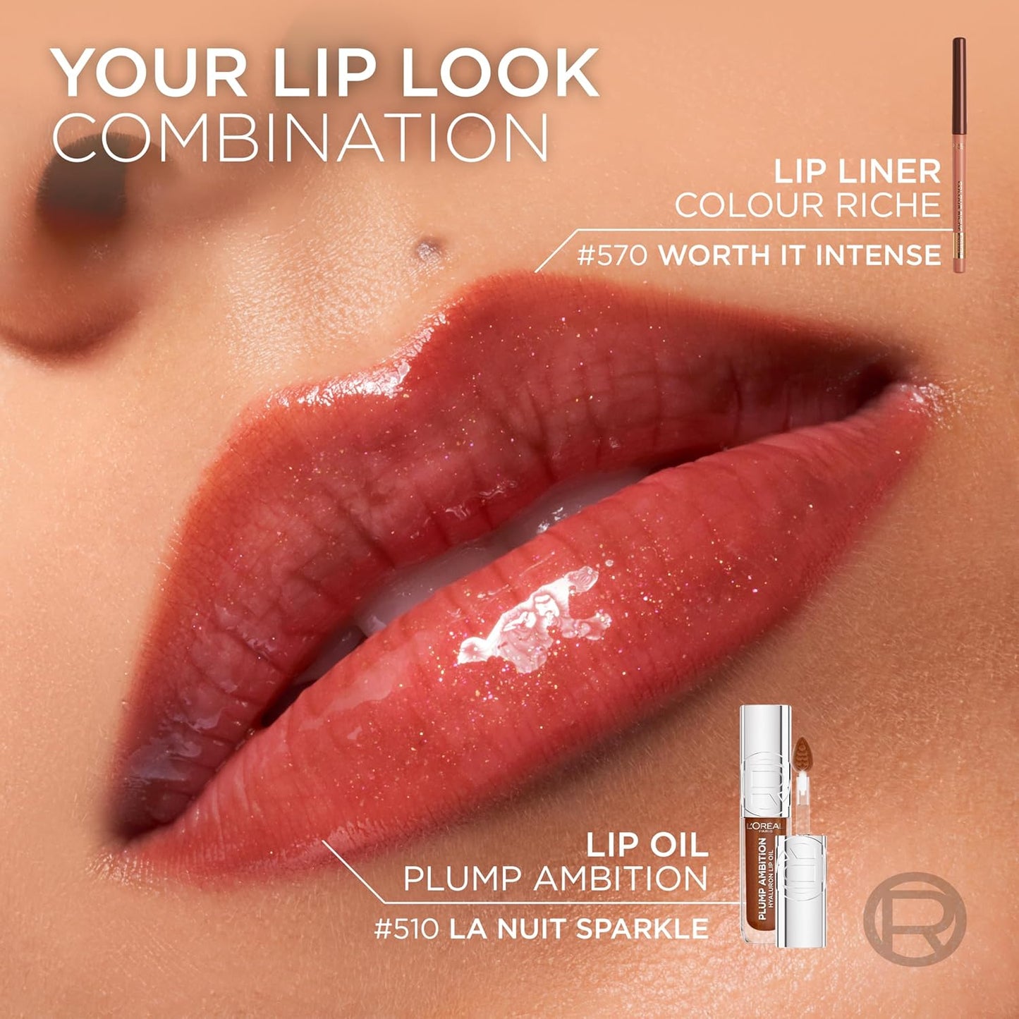L'Oreal Paris Plump Ambition Hyaluron Lip Oil, 650 Nude Macaron