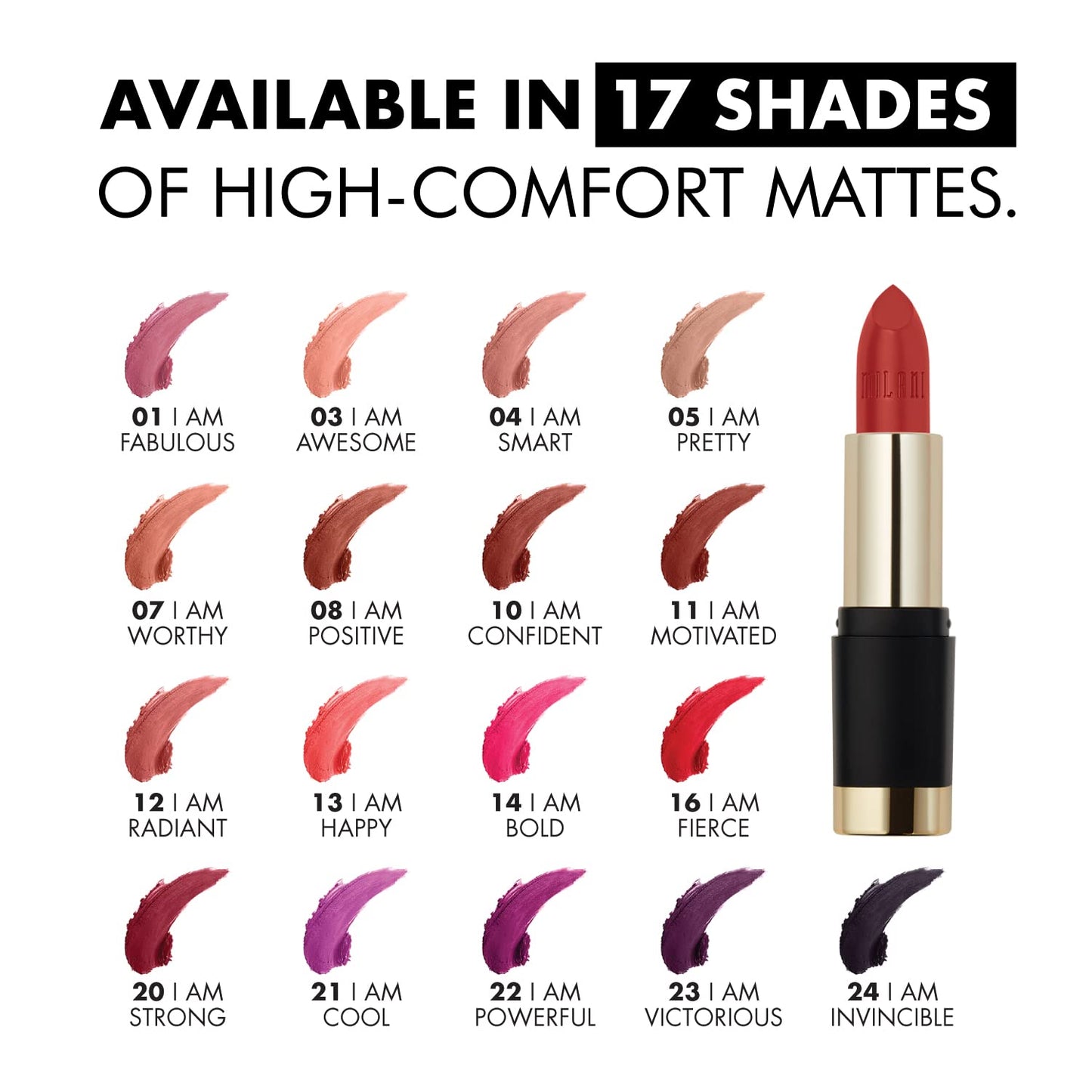 MILANI Bold Color Statement Matte Lipstick, 04 I Am Smart
