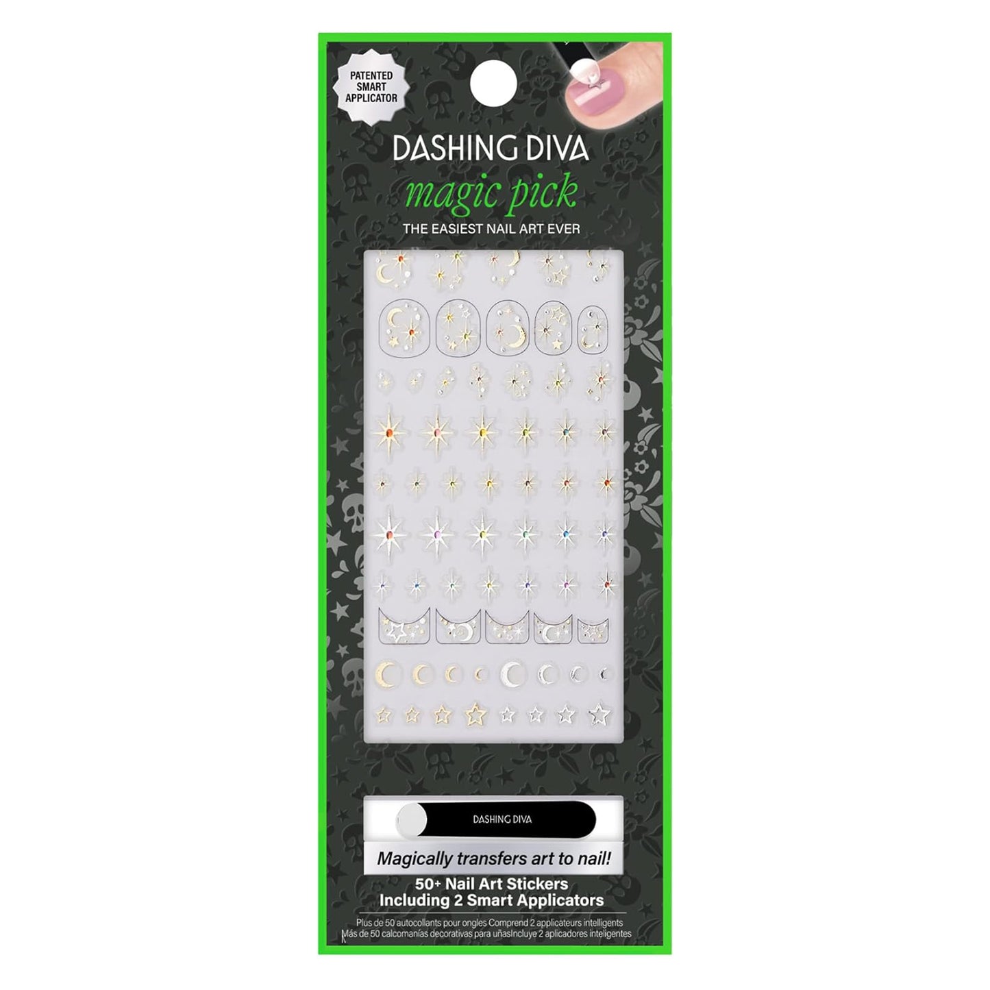 Dashing Diva Magic Pick Nail Stickers, MK50 Midnight Moonlight