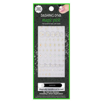 Dashing Diva Magic Pick Nail Stickers, MK50 Midnight Moonlight