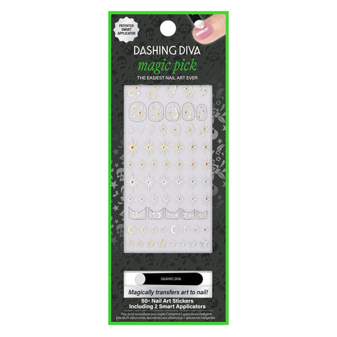 Dashing Diva Magic Pick Nail Stickers, MK50 Midnight Moonlight