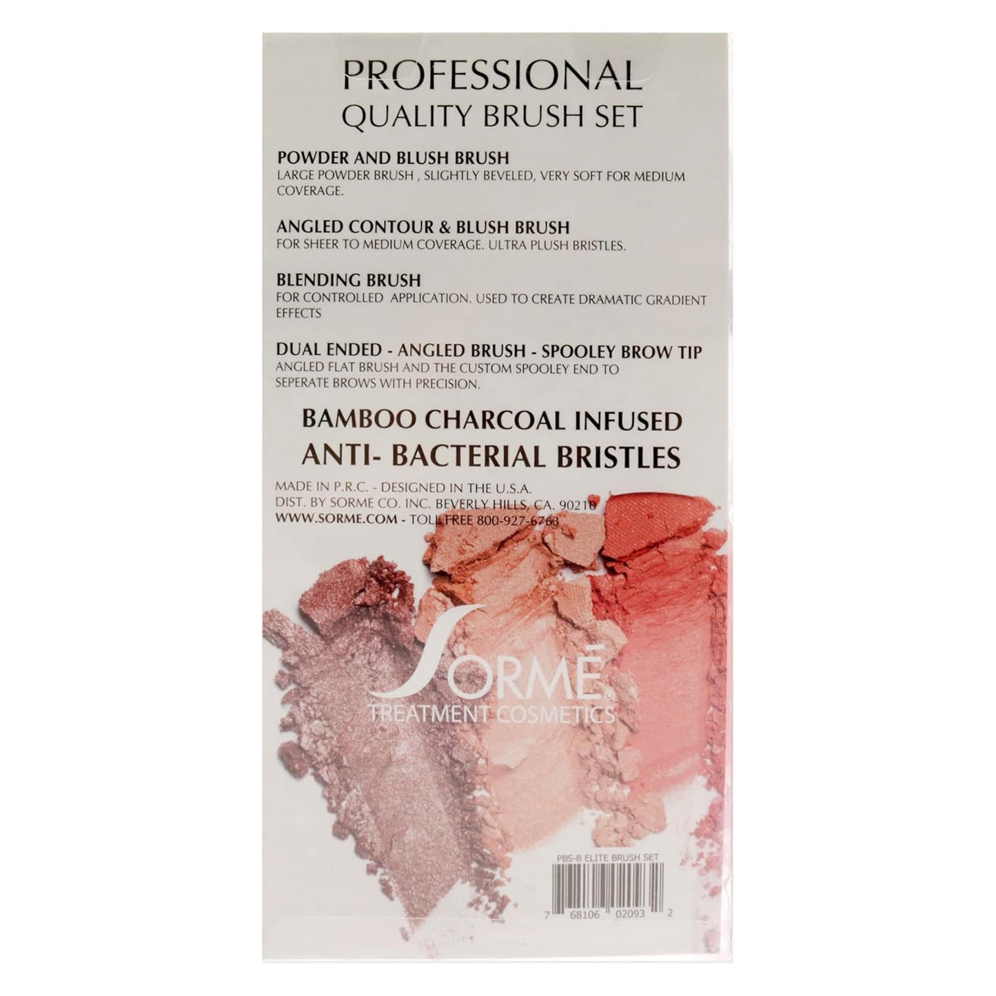 Sorme Cosmetics Charcoal Infused Elite Brush Set, #968, 969,971, 972