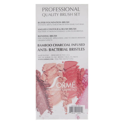 Sorme Cosmetics Charcoal Infused Essential Brush Set, #969, 971, 973