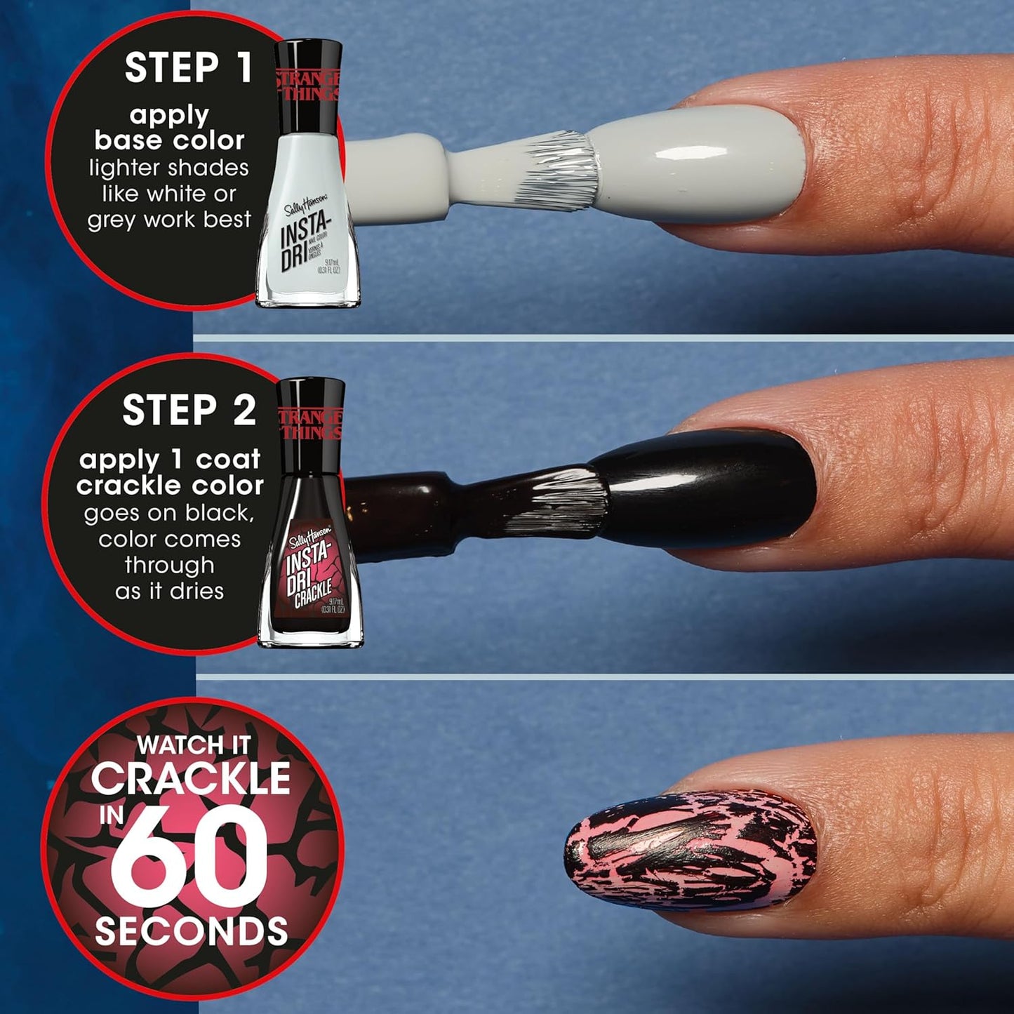 Sally Hansen Insta-Dri x Stranger Things Collection Nail Polish, 742 Rift - Crackle
