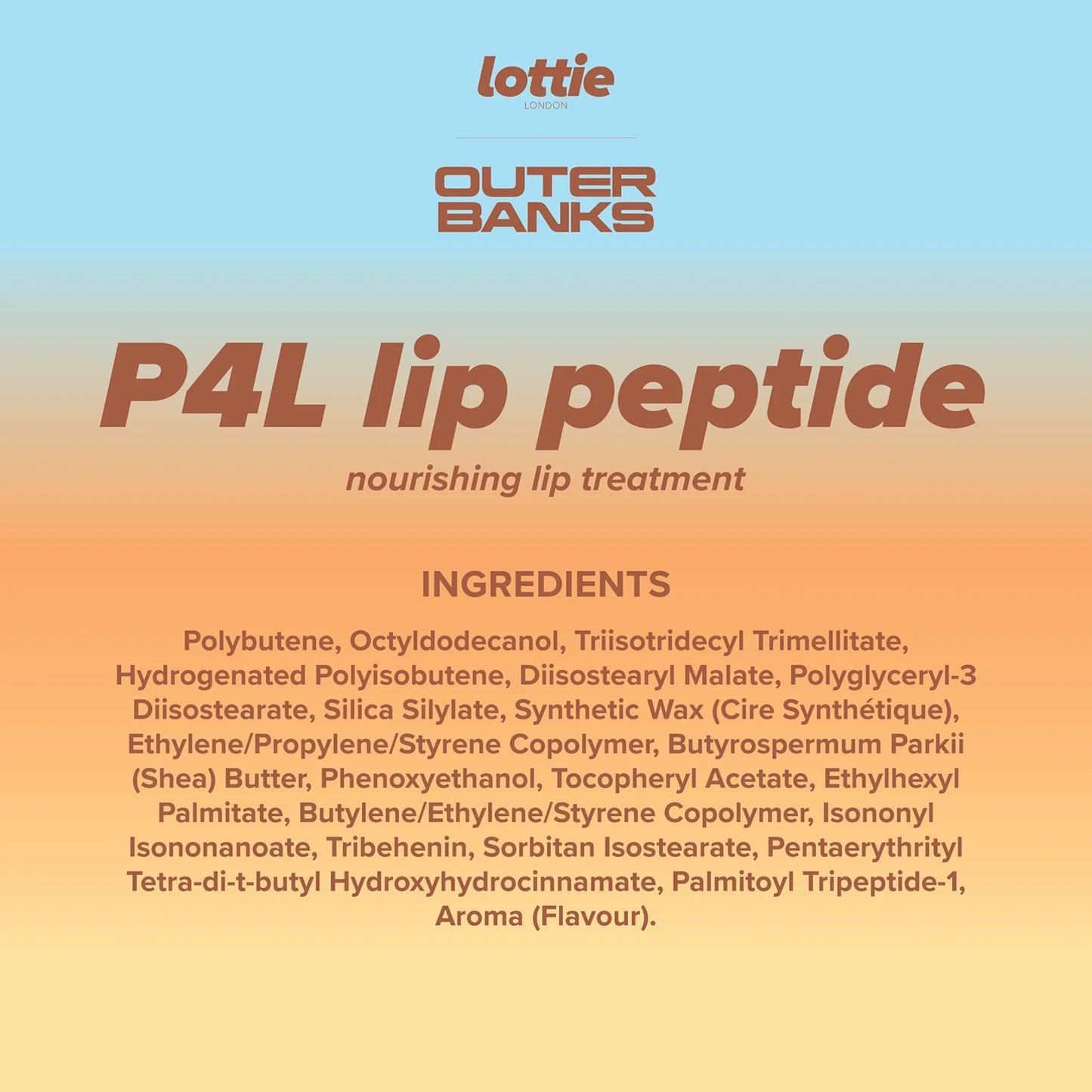 Lottie London x Outer Banks Collection P4L Peptide Lip Balm, Caramel Glaze